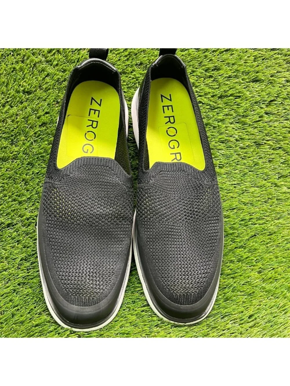 Cole Haan ZeroGrand Omni Mens Size 12 Black White Casual Classic Slip-On Shoes